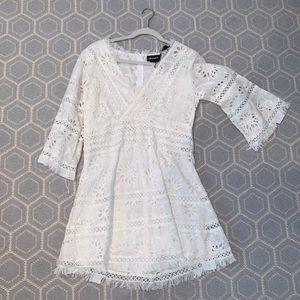 GLOBAL LOVE White Eyelet Dress